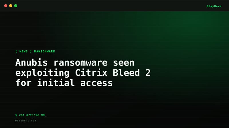 Anubis Ransomware Exploits Citrix Bleed 2