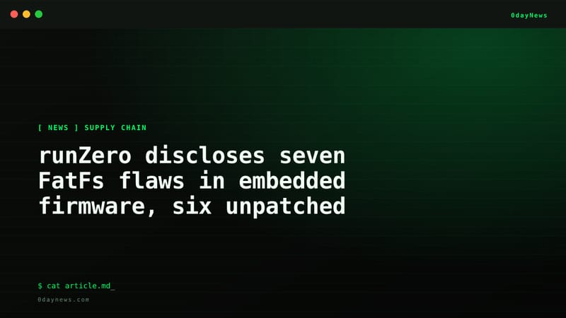 runZero Discloses Seven FatFs Firmware Flaws