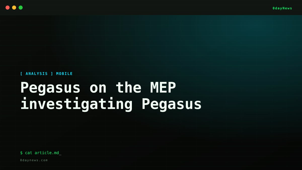 Pegasus on the MEP investigating Pegasus