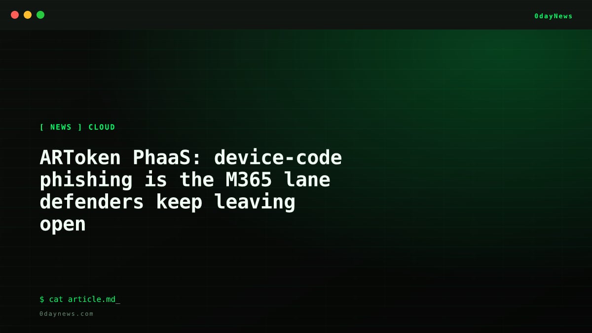 ARToken PhaaS: device-code phishing is the M365 lane defenders keep leaving open