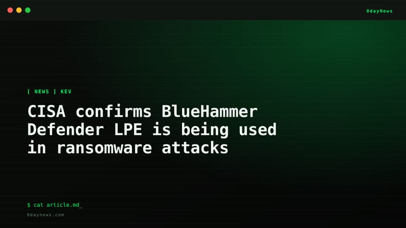 BlueHammer Defender LPE Now Used in Ransomware