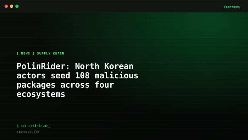 PolinRider: North Korean actors seed 108 malicious packages across four ecosystems