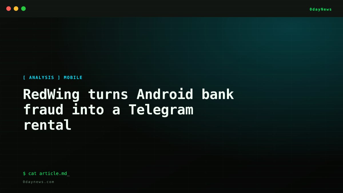 RedWing turns Android bank fraud into a Telegram rental