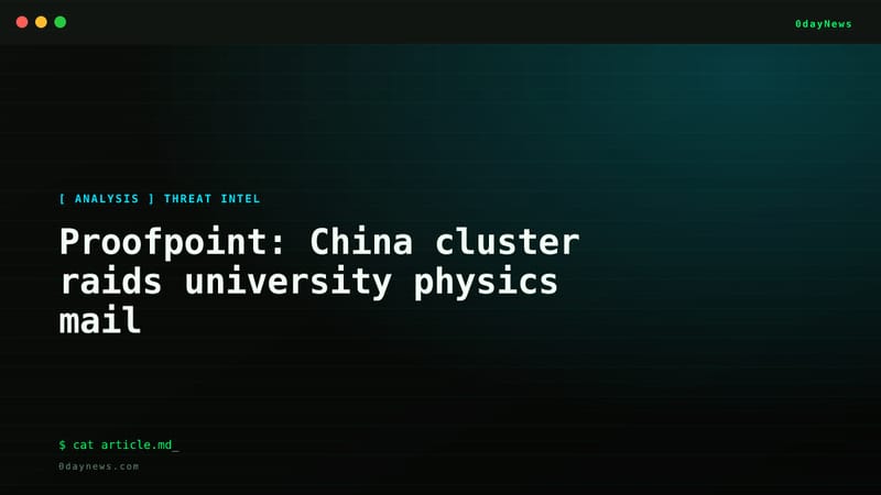 Proofpoint: China cluster raids university physics mail