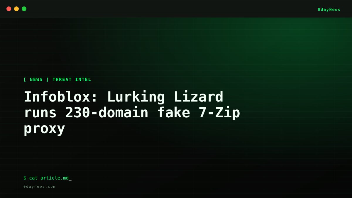 Infoblox: Lurking Lizard runs 230-domain fake 7-Zip proxy