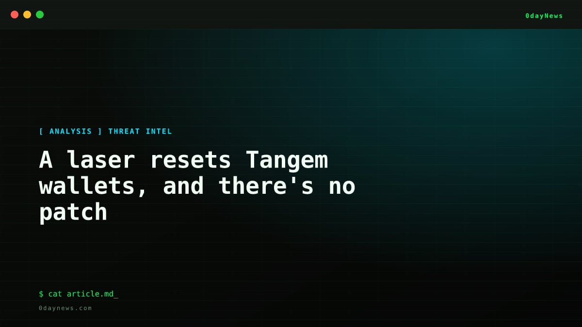 A laser resets Tangem wallets, and there's no patch