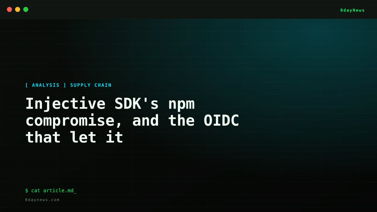 Injective SDK's npm compromise, and the OIDC that let it