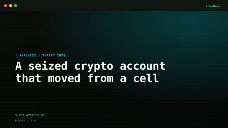A seized crypto account that moved from a cell