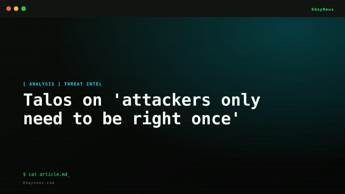 Talos on 'attackers only need to be right once'