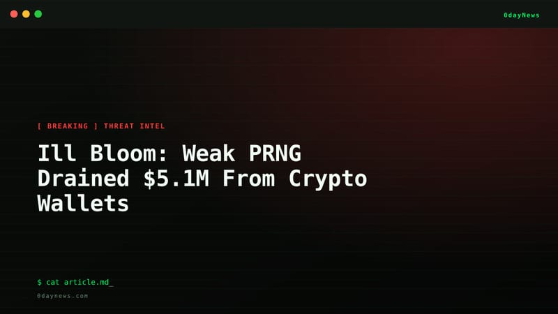 Ill Bloom: Weak PRNG Drained $5.1M From Crypto Wallets