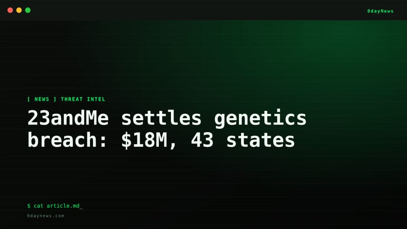23andMe settles genetics breach: $18M, 43 states