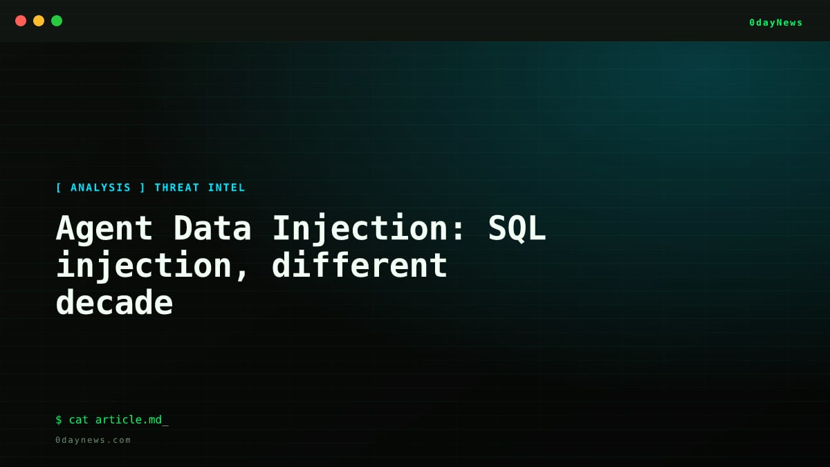 Agent Data Injection: SQL injection, different decade