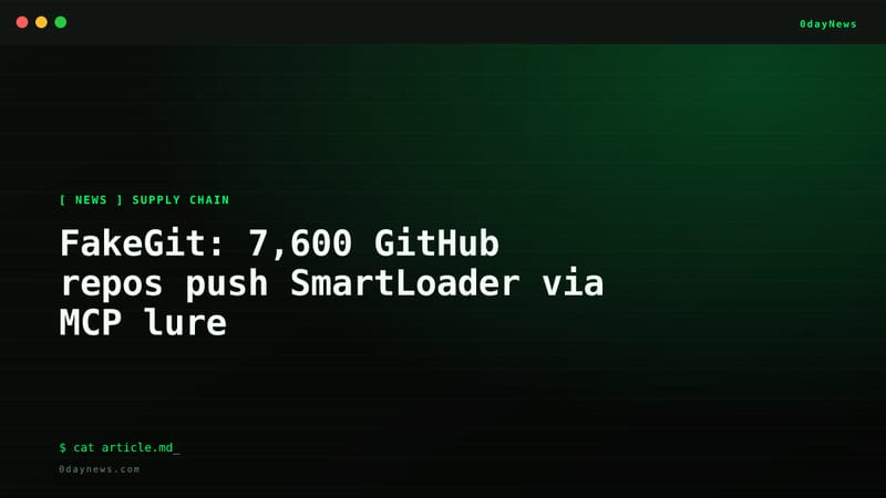 FakeGit: 7,600 GitHub repos push SmartLoader via MCP lure