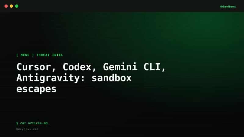 Cursor, Codex, Gemini CLI, Antigravity: sandbox escapes