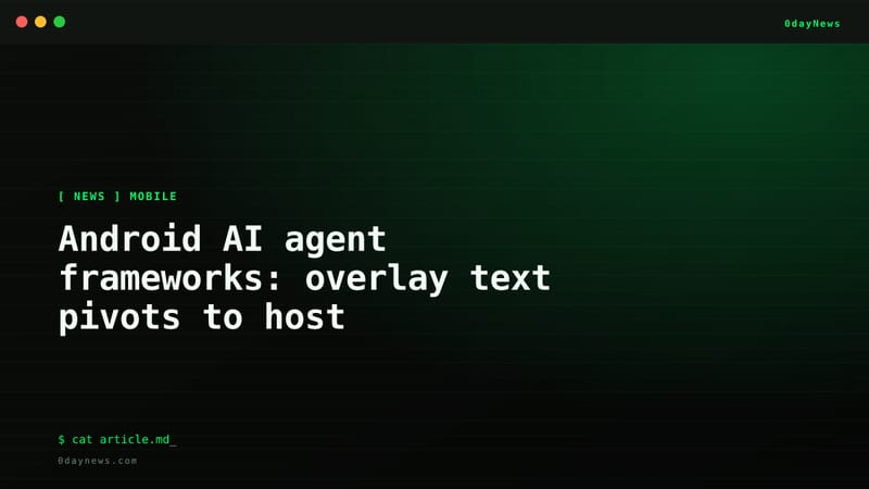 Android AI agent frameworks: overlay text pivots to host