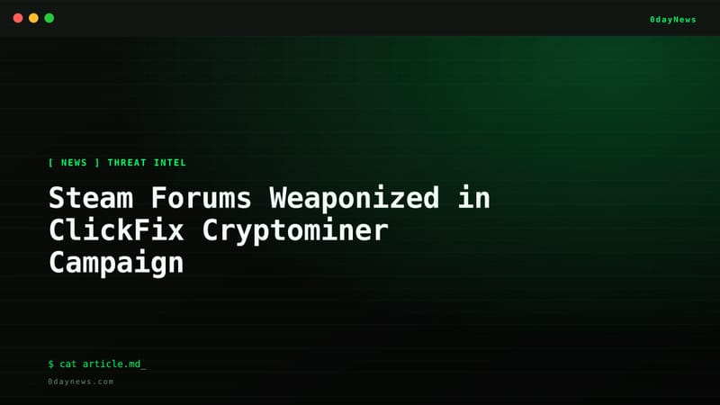 Steam Forums Weaponized in ClickFix Cryptominer Campaign