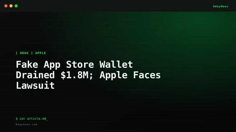 Fake App Store Wallet Drained $1.8M; Apple Faces Lawsuit