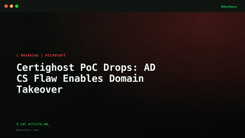Certighost PoC Drops: AD CS Flaw Enables Domain Takeover