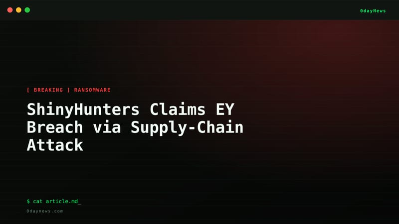 ShinyHunters Claims EY Breach via Supply-Chain Attack