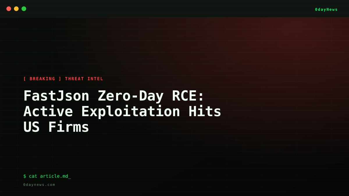 FastJson Zero-Day RCE: Active Exploitation Hits US Firms