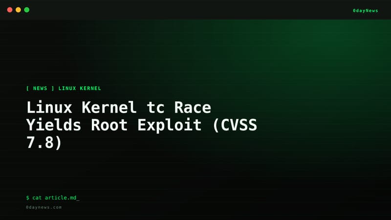 Linux Kernel tc Race Yields Root Exploit (CVSS 7.8)