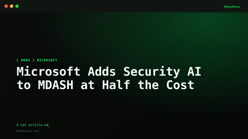 Microsoft Adds Security AI to MDASH at Half the Cost