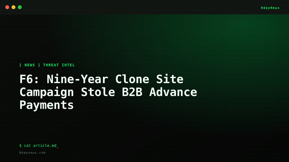 F6: Nine-Year Clone Site Campaign Stole B2B Advance Payments