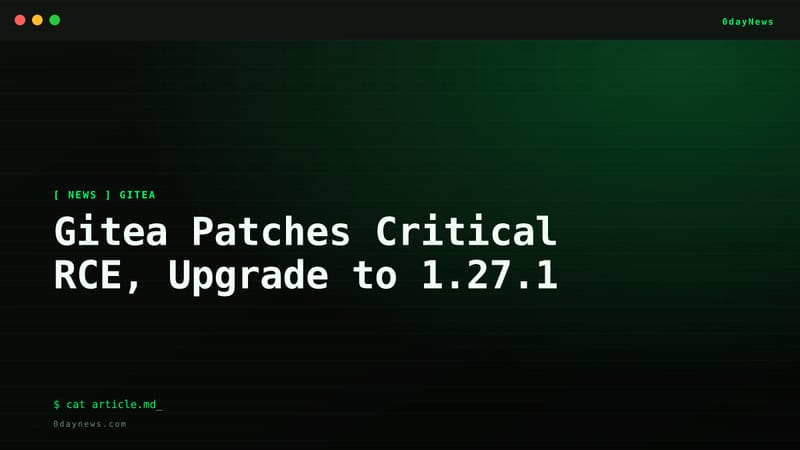 Gitea Patches Critical RCE, Upgrade to 1.27.1