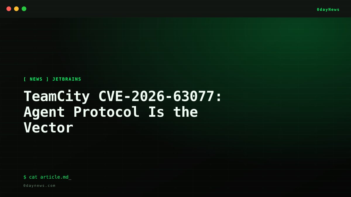 TeamCity CVE-2026-63077: Agent Protocol Is the Vector
