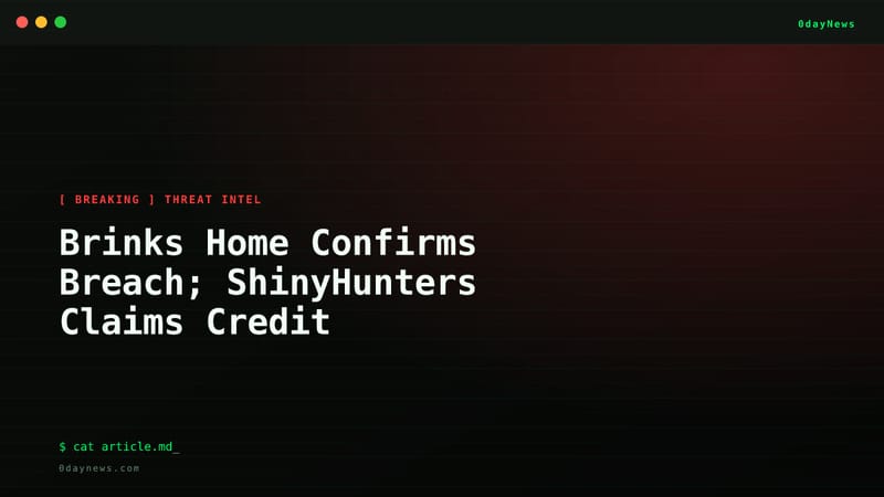 Brinks Home Confirms Breach; ShinyHunters Claims Credit