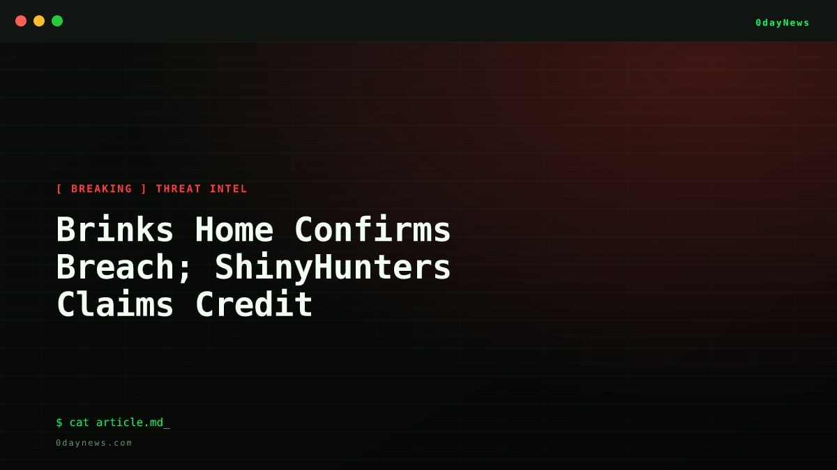 Brinks Home Confirms Breach; ShinyHunters Claims Credit