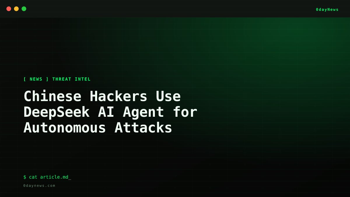 Chinese Hackers Use DeepSeek AI Agent for Autonomous Attacks