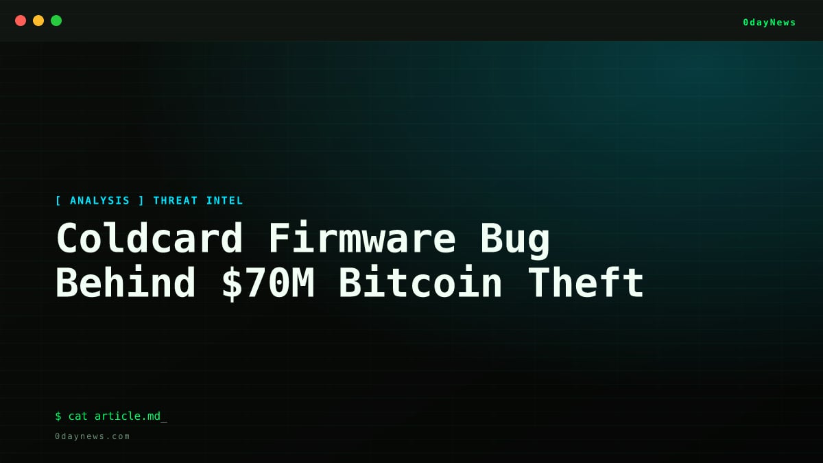 Coldcard Firmware Bug Behind $70M Bitcoin Theft
