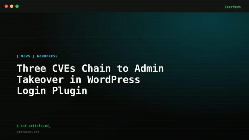 Three CVEs Chain to Admin Takeover in WordPress Login Plugin