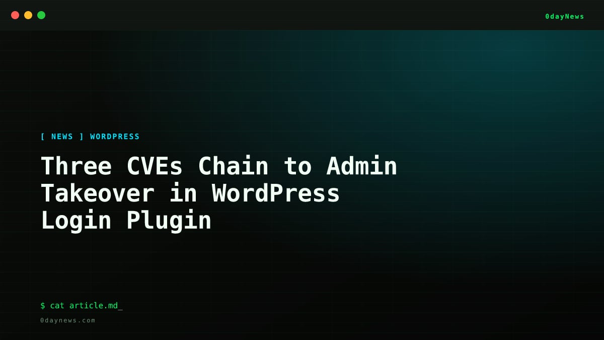 Three CVEs Chain to Admin Takeover in WordPress Login Plugin